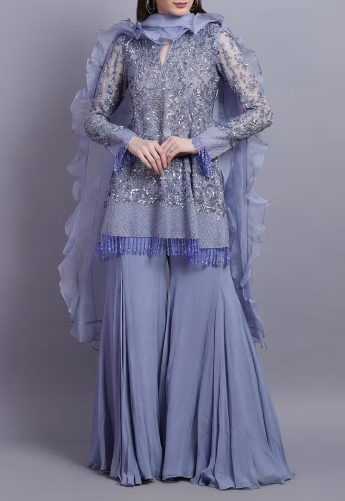 Pastel Blue Sharara Suit