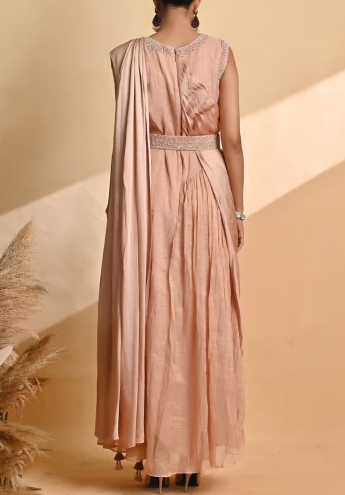 Peach Saree Gown