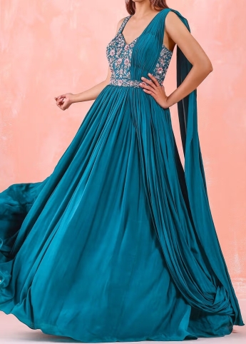 Blue Saree Gown