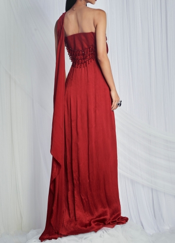 Red Saree Gown