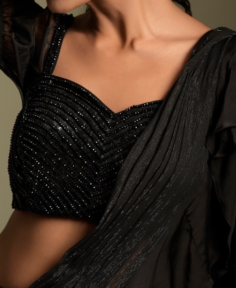 Black Ruffle Saree