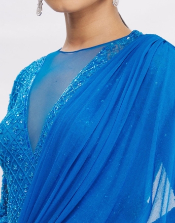 Blue Saree Gown