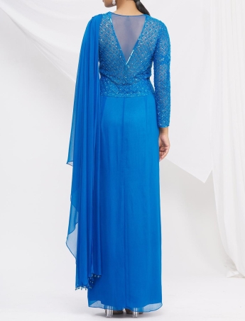 Blue Saree Gown