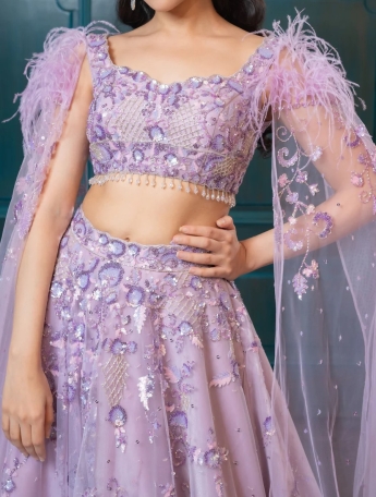 Light Purple Crop Top Skirt