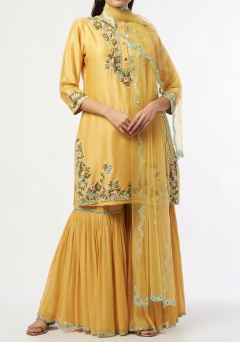 Golden Sharara Suit