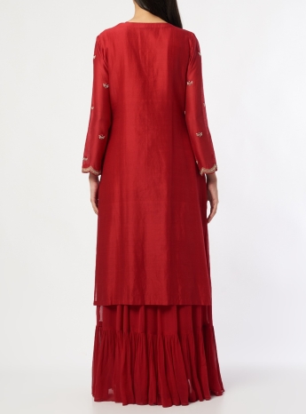 Red Sharara Suit