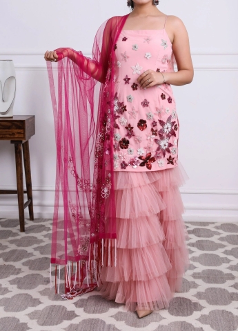 Pink Sharara Suit