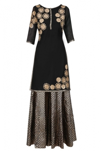 Black Color Plazo Suit