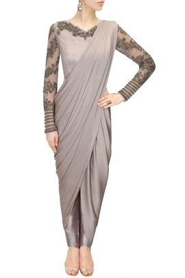 Grey Color Dhoti Saree