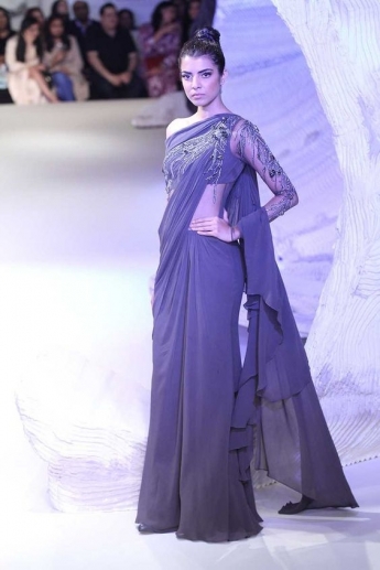 Gray Color Saree Gown