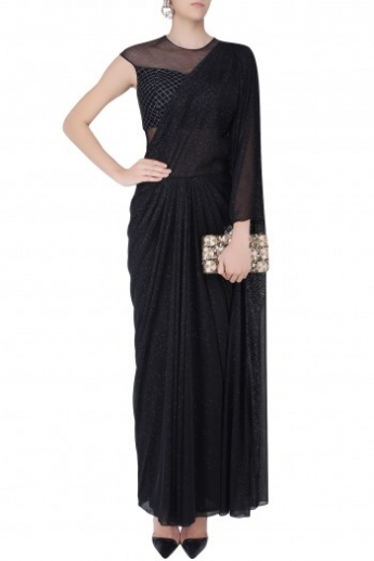 Black Color Saree Gown