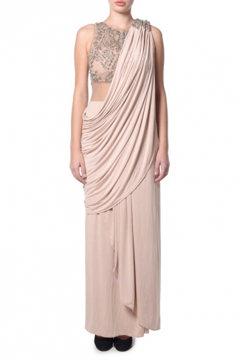 Linen Color Saree Gown